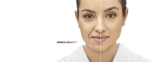 Before and after image showing facial volume restoration and skin tightening from Ozempic face treatments in Korea using fillers, Botox, and lifting procedures